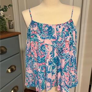 Lilly Pulitzer NWOT Pleated Rein Tank Top, Medium